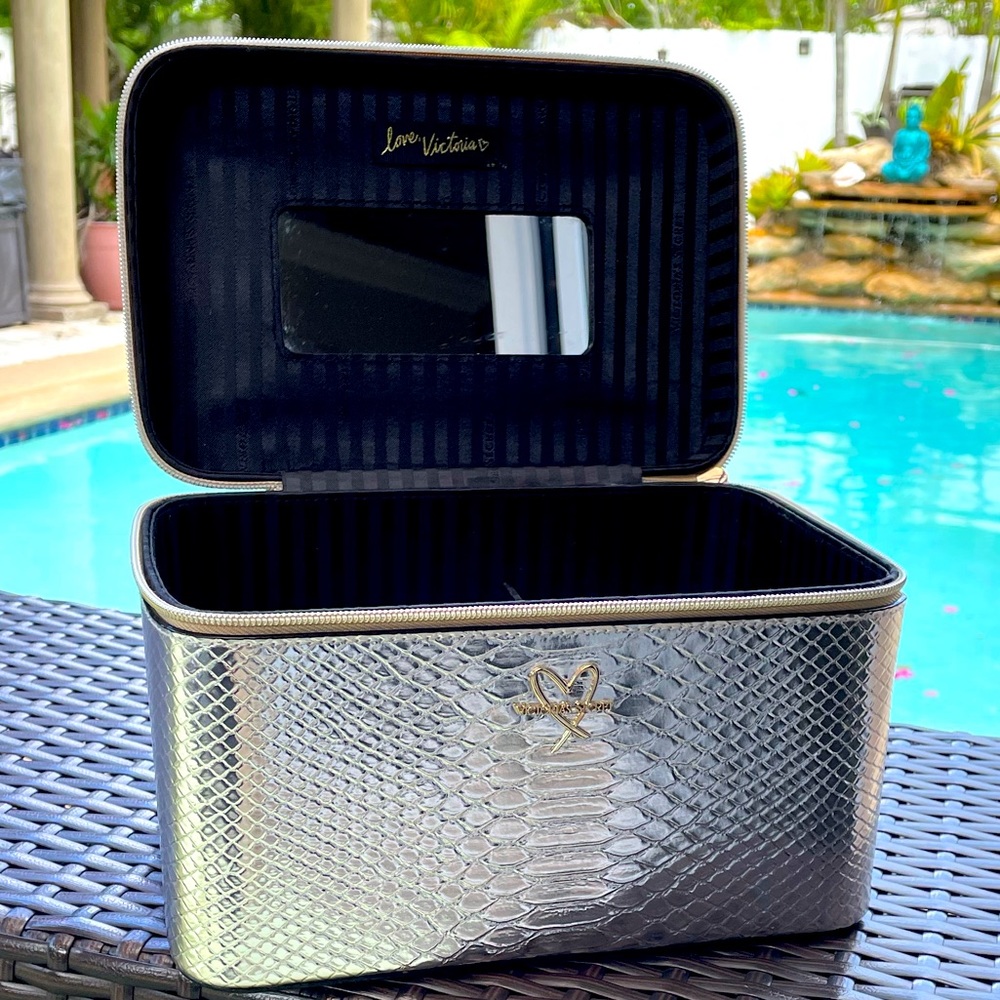 Victoria’s Secret Gold & Silver Python Vanity Case
